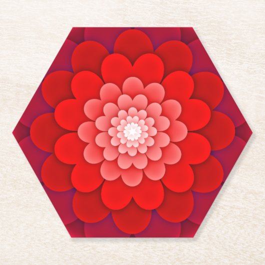 Rote Flora Mandala-58566 Untersetzer (Vorderseite)