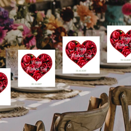 Rote Flora Moderne Elegantes Happy Mothers Day Par Serviette