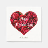 Rote Flora Moderne Elegantes Happy Mothers Day Par Serviette (Vorderseite)