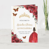 Rote Flora Quinceanera Princess Padrinos Events Programm (Vorderseite)