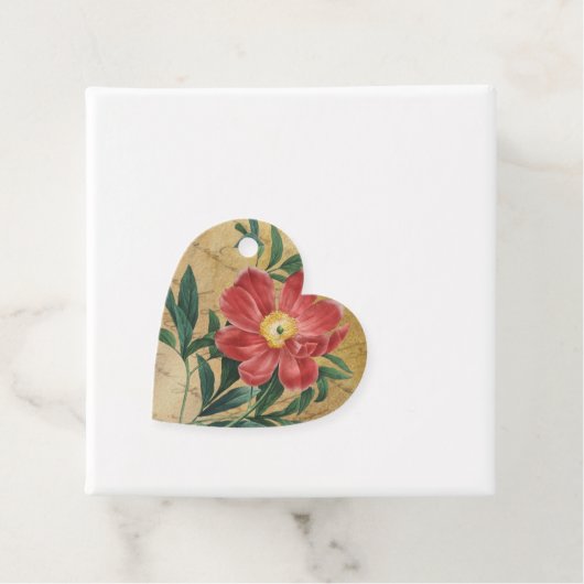 Rote Flora Rustikal Vintag Geschenkanhänger (Beispiel)