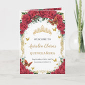 Rote Flora Schmetterlinge Quinceñera Orden der Ere Programm (Vorderseite)