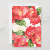 Rote Flora Wasserfarbe Bridal Dusche Einladung (Rückseite)