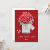 Rote Flora zum Muttertag Karte (Vorderseite/Rückseite Beispiel)