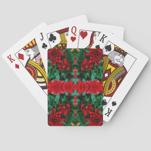 Rote Floral Kaleidoskop Spielkarten (Rückseite)