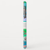 Rote Floral Monogramm Modernes Abstrakt Case-Mate iPhone Hülle (Hinten/Links)