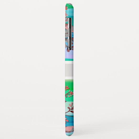 Rote Floral Monogramm Modernes Abstrakt Case-Mate iPhone Hülle (Hinten/Links)