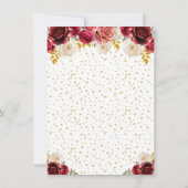 Rote Floral Princess Quinceañera Dankeskarte (Rückseite)