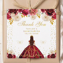 Rote Floral Princess Quinceañera Geschenkanhänger