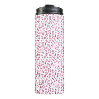 Rote Floral Thermal Tumbler Thermosbecher