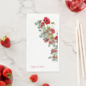 Rote Florale Eukalyptus-Hochzeit Serviette (Beispiel)