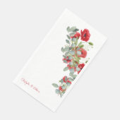 Rote Florale Eukalyptus-Hochzeit Serviette (Ecke)