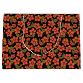 Rote florale Geschenktasche Große Geschenktüte (Vorderseite)