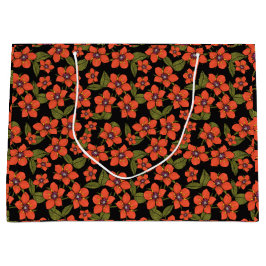 Rote florale Geschenktasche Große Geschenktüte