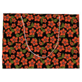 Rote florale Geschenktasche Große Geschenktüte (Rückseite)