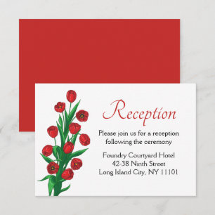 Rote florale Hochzeitsempfang Tulpen Frühlingsblum Einladung
