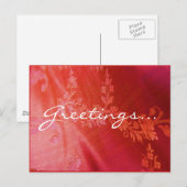 Rote florale Postkarte - Anpassbar (Vorne/Hinten)