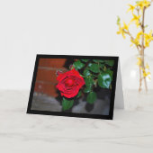 Rote Florale Rose Karte (Gelbe Blume)
