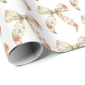 Rote florale Schleifen Geburtstag Geschenkpapier (Rolleneckpunkt)
