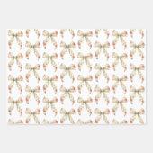 Rote florale Schleifen Geburtstag Geschenkpapier Set (Vorderseite 3)