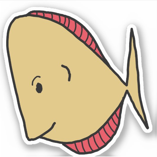 Rote Flossen Aufkleber (Vorderseite)