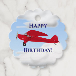 Rote Flugzeug-Geburtstags-Geschenkanhänger Geschenkanhänger