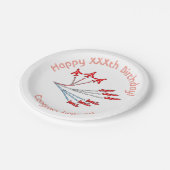 Rote Flugzeug Papier Teller, 17,8 cm Papier Pappteller (Schrägansicht)