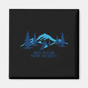 Rote Fluss New Mexico Skigebiet Skifahren Skifahre Magnet