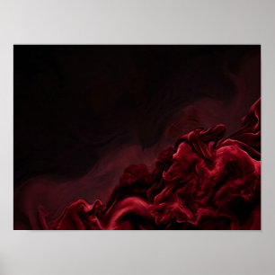 Rote Flüssigkeitsformation auf schwarzem abstrakte Poster