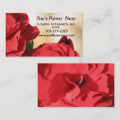Rote Foral EckVisitenkarte Visitenkarte (Vorne/Hinten)