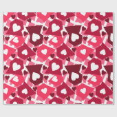 Rote Formen mit weißem Herzen Geschenkpapier (Flach)