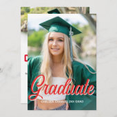 Rote Foto-Schrift Einladung (Vorne/Hinten)