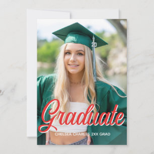 Rote Foto-Schrift Einladung