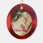 Rote Foto-Verzierung Keramik Ornament (Links)