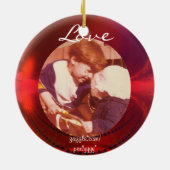 Rote Foto-Verzierung Keramik Ornament (Hinten)