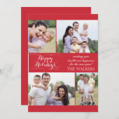 Rote Fotokarte Feiertagskarte (Vorne/Hinten)