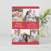 Rote Fotokarte Feiertagskarte (Stehend Vorderseite)