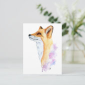 Rote Fox Aquarellbilder Postkarte (Stehend Vorderseite)