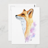 Rote Fox Aquarellbilder Postkarte (Vorne/Hinten)