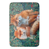 ROTE FOXE UNTER GRÖSSE, FOLIAGE UND BLUME BADEMATTE (Vorderseite Vertikal)