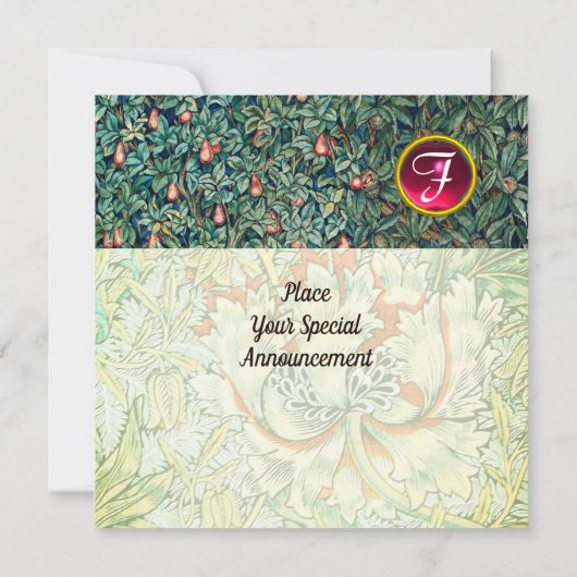 ROTE FOXE UNTER GRÖSSE, FOLIAGE UND BLUME EINLADUNG (Rückseite)