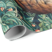 ROTE FOXE UNTER GRÖSSE, FOLIAGE UND BLUME GESCHENKPAPIER (Rolleneckpunkt)