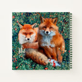 ROTE FOXE UNTER GRÖSSE, FOLIAGE UND BLUME NOTIZBLOCK (Rückseite)
