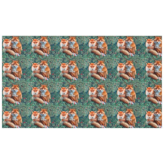 ROTE FOXE UNTER GRÖSSE, FOLIAGE UND BLUME TISCHDECKE (Vorderseite (Horizontal))