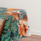 ROTE FOXE UNTER GRÖSSE, FOLIAGE UND BLUME TISCHDECKE (Beispiel)