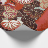 ROTE FOXE UNTER WEISSEN BLÄTTER UND FOLIAGE GESCHENKPAPIER (Ecke)