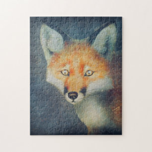 Rote Foxenmalerei Puzzle
