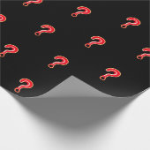 Rote Fragezeichen für schwarzes Wrapping-Papier Geschenkpapier (Ecke)