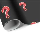 Rote Fragezeichen für schwarzes Wrapping-Papier Geschenkpapier (Rolleneckpunkt)