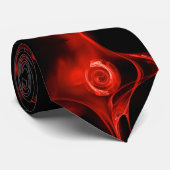 ROTE FRAKTAL ROSE IN SCHWARZ ABSTRAKT KRAWATTE (Gerollt)